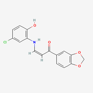 1-(1,3-benzodioxol-5-yl)-3-[(5-chloro-2-hydroxyphenyl)amino]-2-propen-1-one