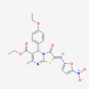 ethyl 5-(4-ethoxyphenyl)-7-methyl-2-[(5-nitro-2-furyl)methylene]-3-oxo-2,3-dihydro-5H-[1,3]thiazolo[3,2-a]pyrimidine-6-carboxylate