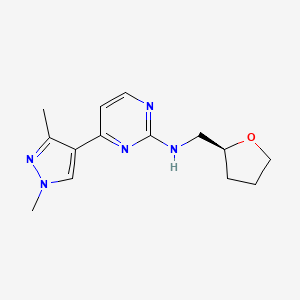 4-(1,3-dimethyl-1H-pyrazol-4-yl)-N-[(2S)-tetrahydrofuran-2-ylmethyl]pyrimidin-2-amine