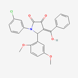 molecular formula C25H20ClNO5 B3904154 4-benzoyl-1-(3-chlorophenyl)-5-(2,5-dimethoxyphenyl)-3-hydroxy-1,5-dihydro-2H-pyrrol-2-one 