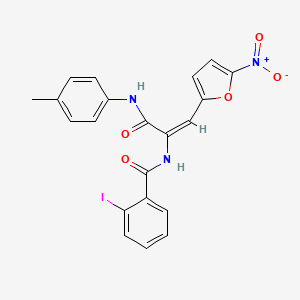 molecular formula C21H16IN3O5 B3904180 2-iodo-N-[1-{[(4-methylphenyl)amino]carbonyl}-2-(5-nitro-2-furyl)vinyl]benzamide 