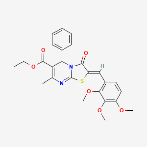 ethyl 7-methyl-3-oxo-5-phenyl-2-(2,3,4-trimethoxybenzylidene)-2,3-dihydro-5H-[1,3]thiazolo[3,2-a]pyrimidine-6-carboxylate