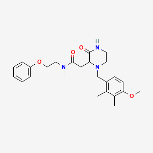 molecular formula C25H33N3O4 B3904191 2-[1-(4-methoxy-2,3-dimethylbenzyl)-3-oxo-2-piperazinyl]-N-methyl-N-(2-phenoxyethyl)acetamide 