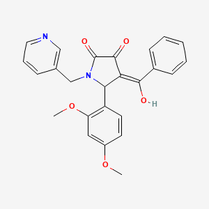 molecular formula C25H22N2O5 B3904192 4-benzoyl-5-(2,4-dimethoxyphenyl)-3-hydroxy-1-(3-pyridinylmethyl)-1,5-dihydro-2H-pyrrol-2-one 