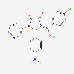 molecular formula C24H20ClN3O3 B3904193 4-(4-chlorobenzoyl)-5-[4-(dimethylamino)phenyl]-3-hydroxy-1-(3-pyridinyl)-1,5-dihydro-2H-pyrrol-2-one 