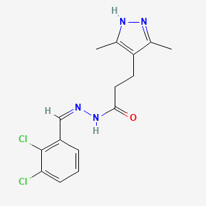 molecular formula C15H16Cl2N4O B3904199 N'-(2,3-dichlorobenzylidene)-3-(3,5-dimethyl-1H-pyrazol-4-yl)propanohydrazide 