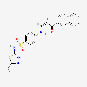 molecular formula C23H20N4O3S2 B3904202 N-(5-ethyl-1,3,4-thiadiazol-2-yl)-4-{[3-(2-naphthyl)-3-oxo-1-propen-1-yl]amino}benzenesulfonamide CAS No. 1164502-23-1