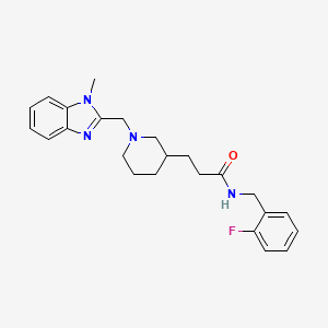 molecular formula C24H29FN4O B3904210 N-(2-fluorobenzyl)-3-{1-[(1-methyl-1H-benzimidazol-2-yl)methyl]-3-piperidinyl}propanamide 