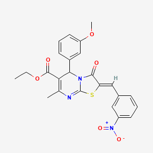 ethyl 5-(3-methoxyphenyl)-7-methyl-2-(3-nitrobenzylidene)-3-oxo-2,3-dihydro-5H-[1,3]thiazolo[3,2-a]pyrimidine-6-carboxylate