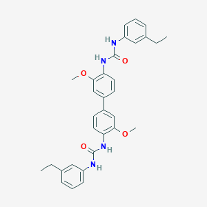 molecular formula C32H34N4O4 B390424 4,4'-Bis{[(3-ethylanilino)carbonyl]amino}-3,3'-dimethoxy-1,1'-biphenyl 