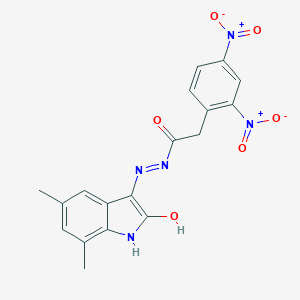N'-[(3Z)-5,7-dimethyl-2-oxo-1,2-dihydro-3H-indol-3-ylidene]-2-(2,4-dinitrophenyl)acetohydrazide