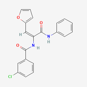 molecular formula C20H15ClN2O3 B3904267 N-[1-(anilinocarbonyl)-2-(2-furyl)vinyl]-3-chlorobenzamide 