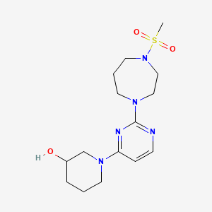 molecular formula C15H25N5O3S B3904275 1-{2-[4-(methylsulfonyl)-1,4-diazepan-1-yl]pyrimidin-4-yl}piperidin-3-ol 