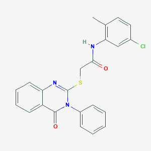 molecular formula C23H18ClN3O2S B390431 N-(5-chloro-2-methylphenyl)-2-(4-oxo-3-phenylquinazolin-2-yl)sulfanylacetamide CAS No. 331710-54-4