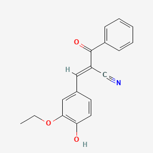 molecular formula C18H15NO3 B3904313 2-benzoyl-3-(3-ethoxy-4-hydroxyphenyl)acrylonitrile 