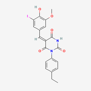 1-(4-ethylphenyl)-5-(4-hydroxy-3-iodo-5-methoxybenzylidene)-2,4,6(1H,3H,5H)-pyrimidinetrione