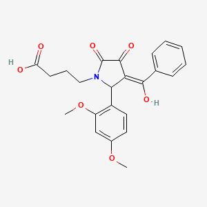 molecular formula C23H23NO7 B3904326 4-[3-benzoyl-2-(2,4-dimethoxyphenyl)-4-hydroxy-5-oxo-2,5-dihydro-1H-pyrrol-1-yl]butanoic acid 