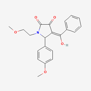 molecular formula C21H21NO5 B3904328 4-benzoyl-3-hydroxy-1-(2-methoxyethyl)-5-(4-methoxyphenyl)-1,5-dihydro-2H-pyrrol-2-one 