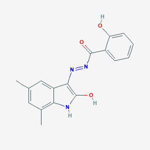 molecular formula C17H15N3O3 B390433 N'-(5,7-dimethyl-2-oxo-1,2-dihydro-3H-indol-3-ylidene)-2-hydroxybenzohydrazide 