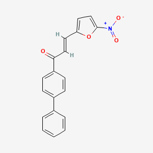 molecular formula C19H13NO4 B3904339 1-(4-biphenylyl)-3-(5-nitro-2-furyl)-2-propen-1-one 