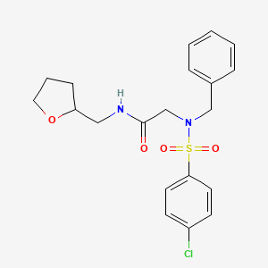 molecular formula C20H23ClN2O4S B3904346 N~2~-benzyl-N~2~-[(4-chlorophenyl)sulfonyl]-N~1~-(tetrahydro-2-furanylmethyl)glycinamide 