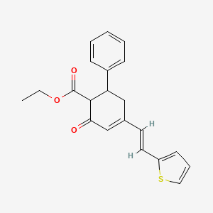 molecular formula C21H20O3S B3904353 ethyl 2-oxo-6-phenyl-4-[2-(2-thienyl)vinyl]-3-cyclohexene-1-carboxylate 