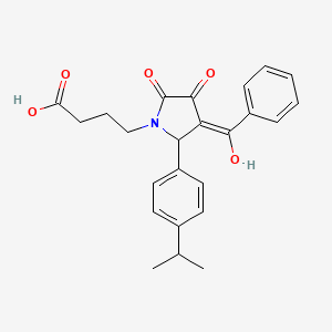 molecular formula C24H25NO5 B3904372 4-[3-benzoyl-4-hydroxy-2-(4-isopropylphenyl)-5-oxo-2,5-dihydro-1H-pyrrol-1-yl]butanoic acid 