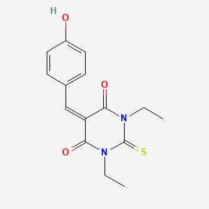 molecular formula C15H16N2O3S B3904377 1,3-diethyl-5-(4-hydroxybenzylidene)-2-thioxodihydro-4,6(1H,5H)-pyrimidinedione 