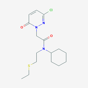 molecular formula C16H24ClN3O2S B3904417 2-(3-chloro-6-oxopyridazin-1(6H)-yl)-N-cyclohexyl-N-[2-(ethylthio)ethyl]acetamide 