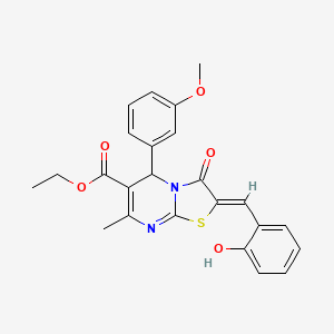 molecular formula C24H22N2O5S B3904426 ethyl 2-(2-hydroxybenzylidene)-5-(3-methoxyphenyl)-7-methyl-3-oxo-2,3-dihydro-5H-[1,3]thiazolo[3,2-a]pyrimidine-6-carboxylate 