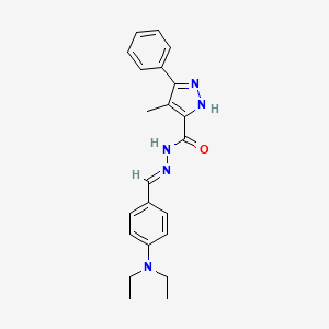 molecular formula C22H25N5O B3904434 N'-[4-(diethylamino)benzylidene]-4-methyl-3-phenyl-1H-pyrazole-5-carbohydrazide 