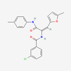 molecular formula C22H19ClN2O3 B3904441 3-chloro-N-(2-(5-methyl-2-furyl)-1-{[(4-methylphenyl)amino]carbonyl}vinyl)benzamide 