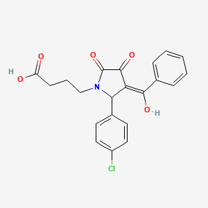 molecular formula C21H18ClNO5 B3904447 4-[3-benzoyl-2-(4-chlorophenyl)-4-hydroxy-5-oxo-2,5-dihydro-1H-pyrrol-1-yl]butanoic acid 