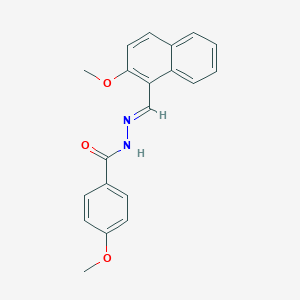 molecular formula C20H18N2O3 B390447 4-methoxy-N'-[(2-methoxy-1-naphthyl)methylene]benzohydrazide 