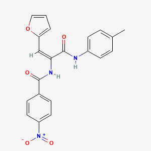 molecular formula C21H17N3O5 B3904497 N-(2-(2-furyl)-1-{[(4-methylphenyl)amino]carbonyl}vinyl)-4-nitrobenzamide 