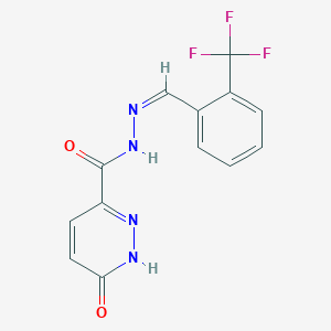 molecular formula C13H9F3N4O2 B3904508 6-oxo-N'-[2-(trifluoromethyl)benzylidene]-1,6-dihydro-3-pyridazinecarbohydrazide 