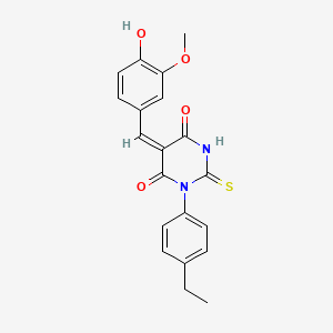 1-(4-ethylphenyl)-5-(4-hydroxy-3-methoxybenzylidene)-2-thioxodihydro-4,6(1H,5H)-pyrimidinedione