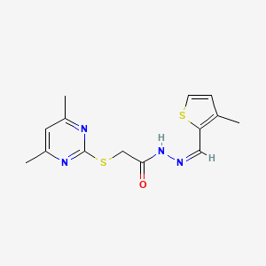 molecular formula C14H16N4OS2 B3904518 2-[(4,6-dimethyl-2-pyrimidinyl)thio]-N'-[(3-methyl-2-thienyl)methylene]acetohydrazide 