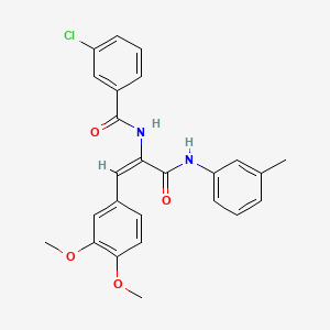 molecular formula C25H23ClN2O4 B3904539 3-chloro-N-(2-(3,4-dimethoxyphenyl)-1-{[(3-methylphenyl)amino]carbonyl}vinyl)benzamide 