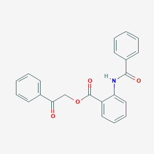 molecular formula C22H17NO4 B390455 2-Oxo-2-phenylethyl 2-(benzoylamino)benzoate 