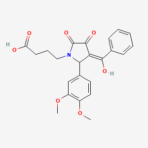 molecular formula C23H23NO7 B3904551 4-[3-benzoyl-2-(3,4-dimethoxyphenyl)-4-hydroxy-5-oxo-2,5-dihydro-1H-pyrrol-1-yl]butanoic acid 