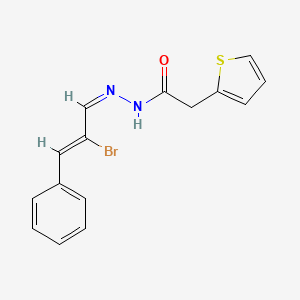 molecular formula C15H13BrN2OS B3904557 N'-(2-bromo-3-phenyl-2-propen-1-ylidene)-2-(2-thienyl)acetohydrazide 