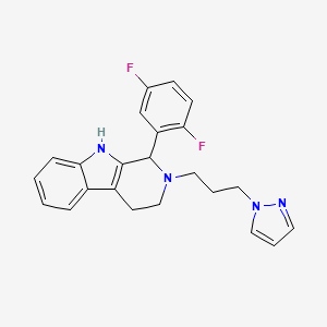 molecular formula C23H22F2N4 B3904566 1-(2,5-difluorophenyl)-2-[3-(1H-pyrazol-1-yl)propyl]-2,3,4,9-tetrahydro-1H-beta-carboline 