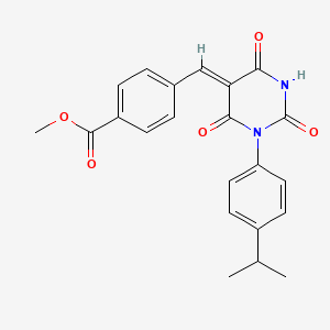 molecular formula C22H20N2O5 B3904567 methyl 4-{[1-(4-isopropylphenyl)-2,4,6-trioxotetrahydro-5(2H)-pyrimidinylidene]methyl}benzoate 