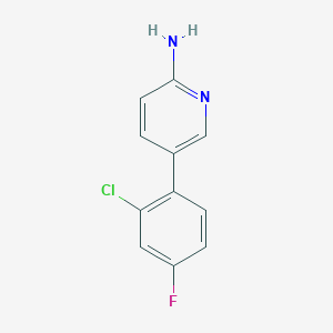 molecular formula C11H8ClFN2 B3904586 5-(2-chloro-4-fluorophenyl)pyridin-2-amine 