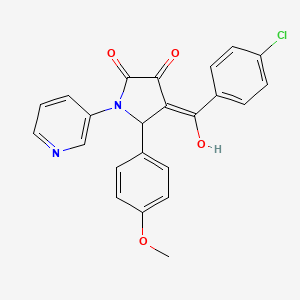 molecular formula C23H17ClN2O4 B3904594 4-(4-chlorobenzoyl)-3-hydroxy-5-(4-methoxyphenyl)-1-(3-pyridinyl)-1,5-dihydro-2H-pyrrol-2-one 