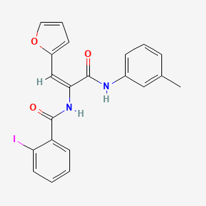 molecular formula C21H17IN2O3 B3904602 N-(2-(2-furyl)-1-{[(3-methylphenyl)amino]carbonyl}vinyl)-2-iodobenzamide 