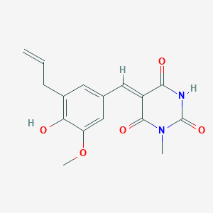 molecular formula C16H16N2O5 B3904624 5-(3-allyl-4-hydroxy-5-methoxybenzylidene)-1-methyl-2,4,6(1H,3H,5H)-pyrimidinetrione 