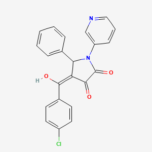 molecular formula C22H15ClN2O3 B3904629 4-(4-chlorobenzoyl)-3-hydroxy-5-phenyl-1-(3-pyridinyl)-1,5-dihydro-2H-pyrrol-2-one 