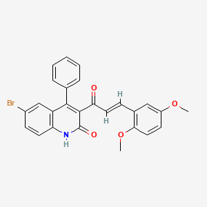6-bromo-3-[3-(2,5-dimethoxyphenyl)acryloyl]-4-phenyl-2(1H)-quinolinone